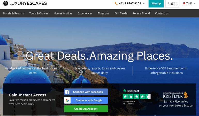 Luxury Escapes 獨家限時旅行